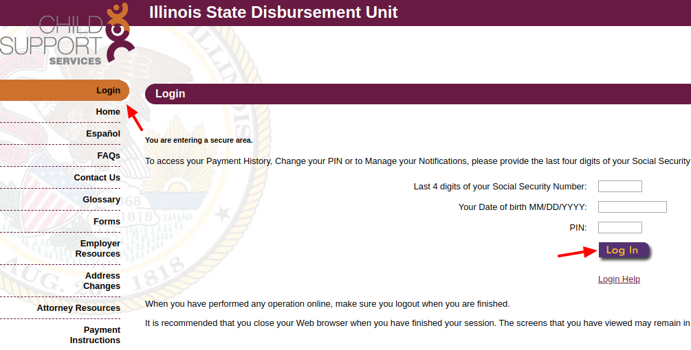 Illinois State Disbursement Unit Login