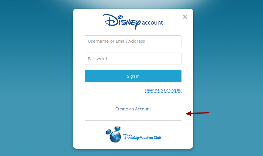 Disney Vacation Club Create Account