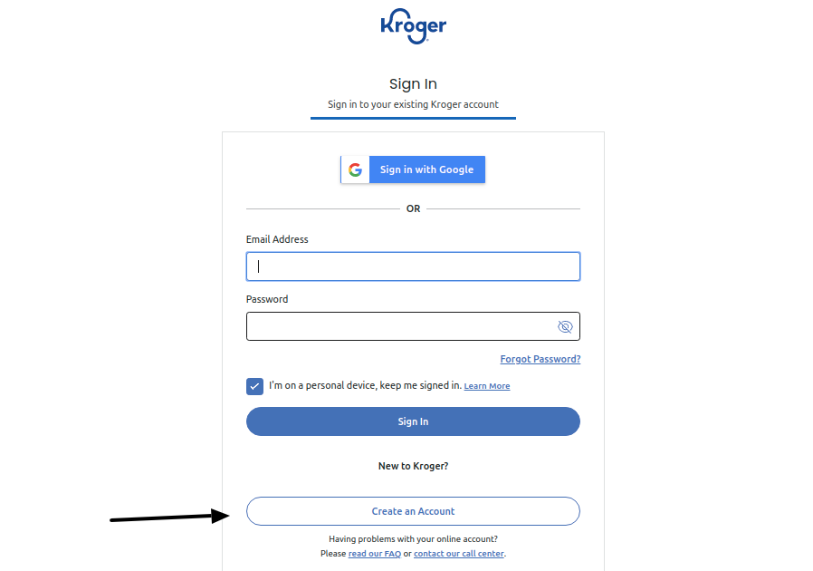 Kroger Rewards Create Account