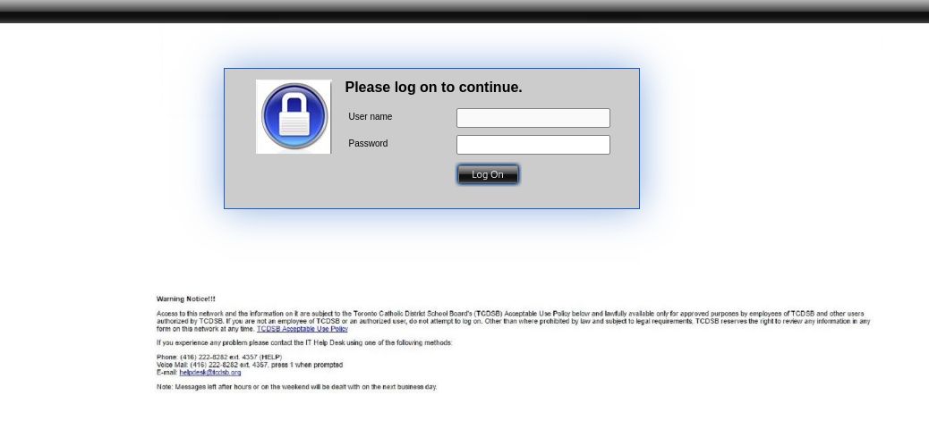Toronto Catholic District School Board Login