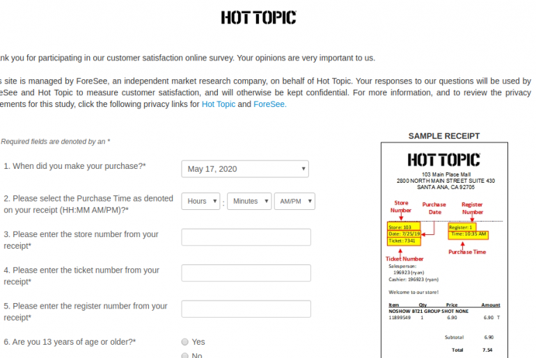 Hot Topic Survey