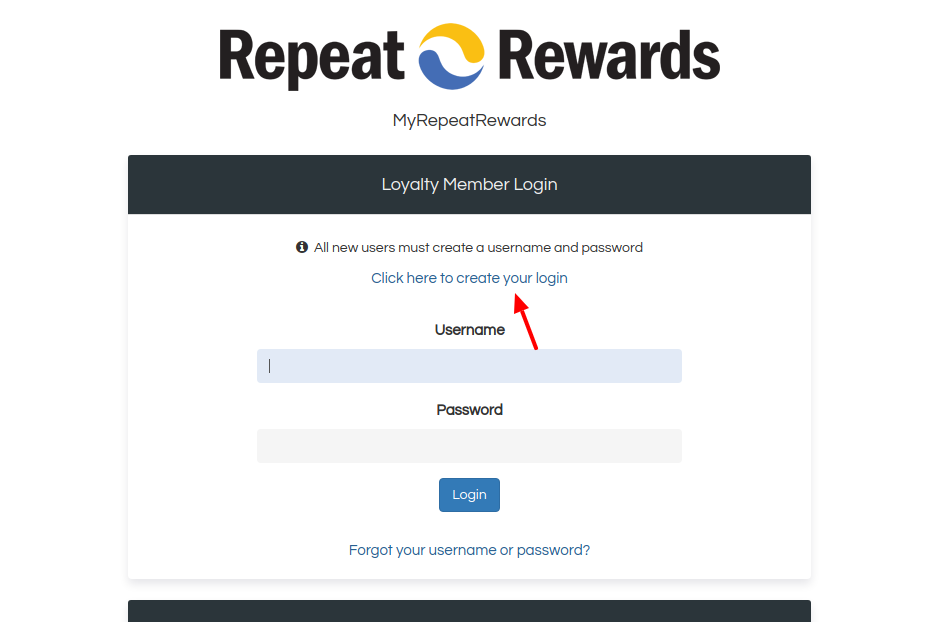 Member Rewards Create Account