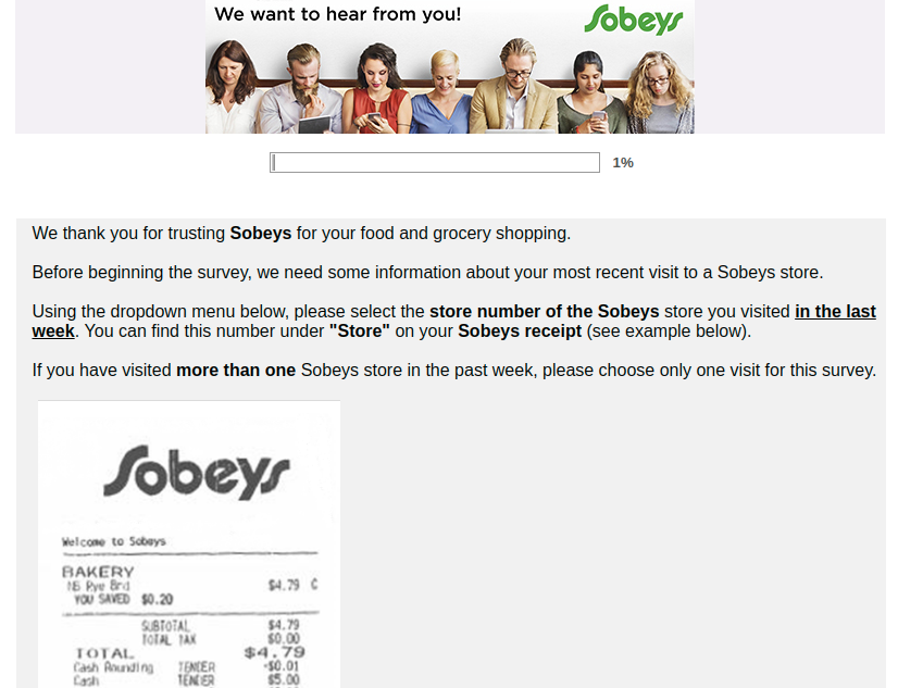 Sobeys Grocery Survey