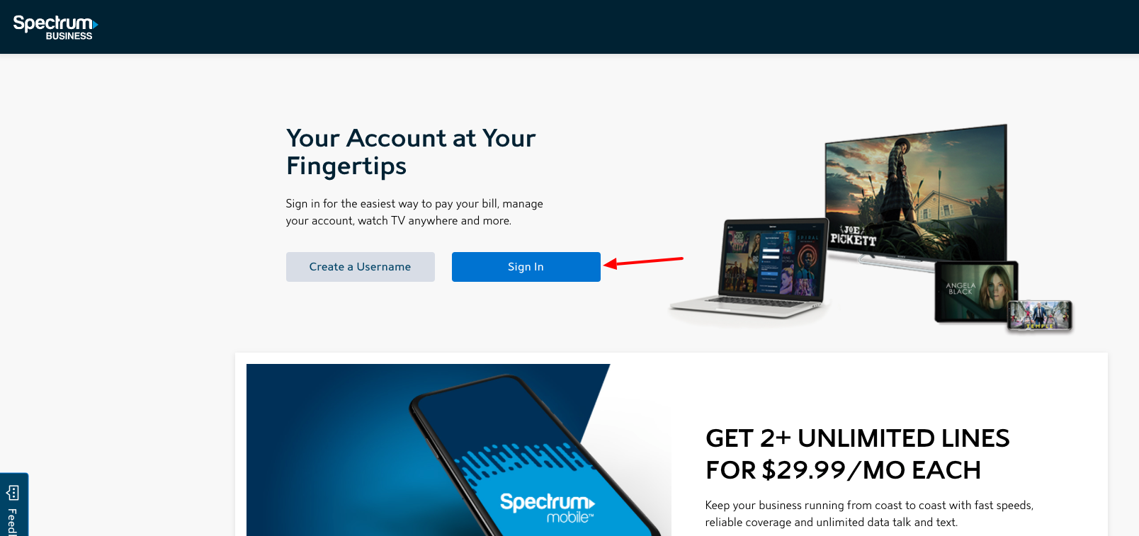 spectrum business login