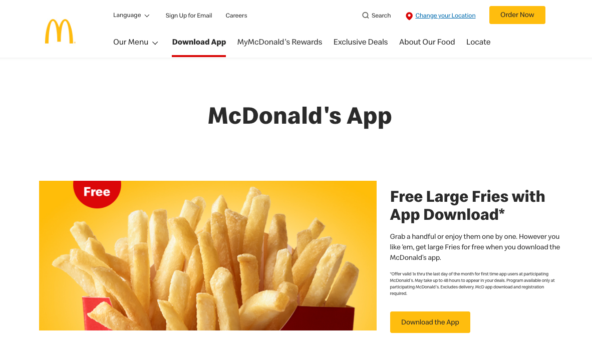 mcdonald's app