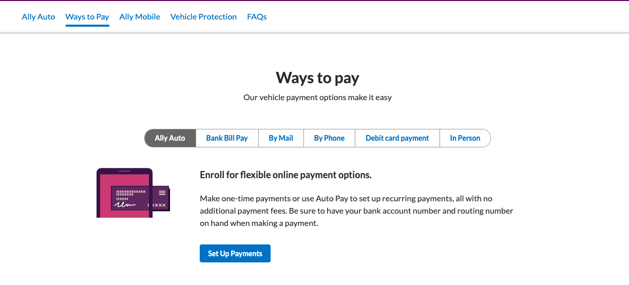 ally car loan payment arrangements