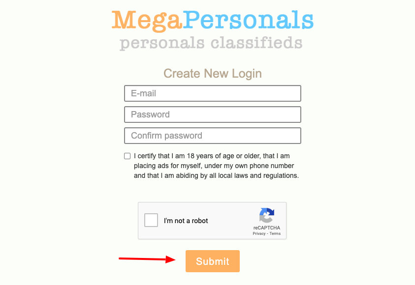 Mega personals register