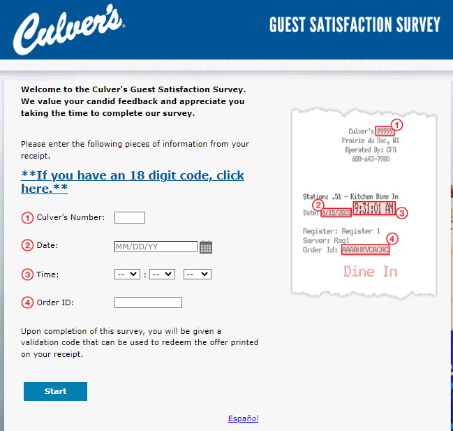 Culvers survey